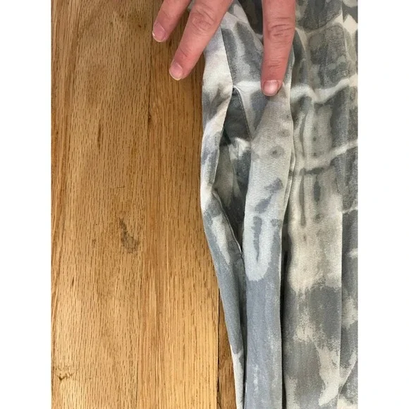 Japna Womens Grey White Tie Dye Ruffle Hem Wide Leg Jumpsuit Size M Boho Rayon - Picture 7 of 9